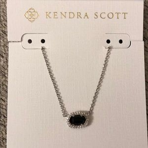 Kendra Scott silver Chelsea pendant in black